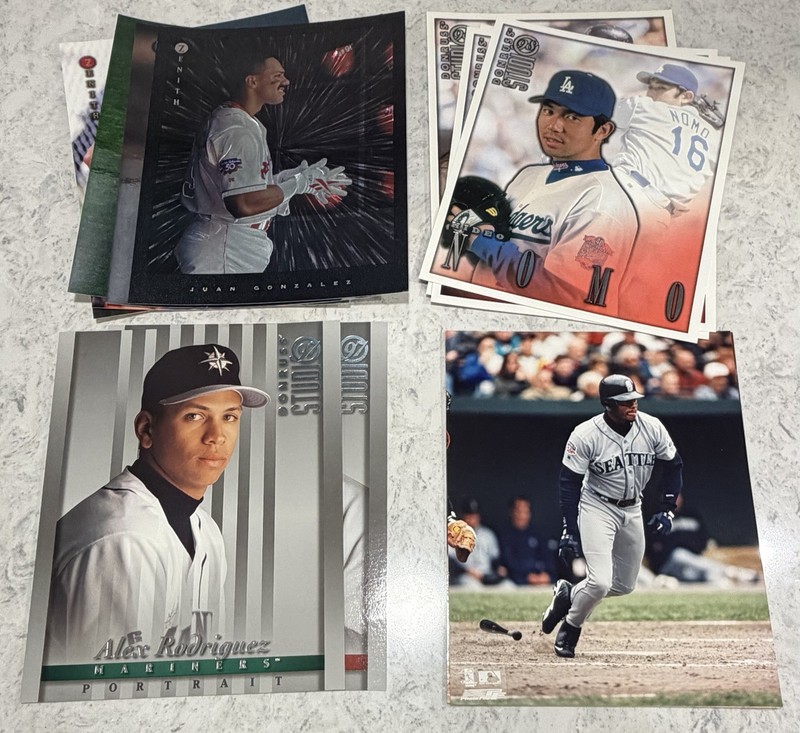 Lot of 15 Donruss Studio & Zenith 8x10 MLB Photo Cards  Griffey, ARod, Nomo 15!