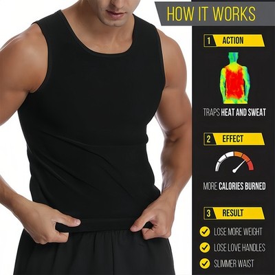 Men Slimming Body Shaper Gynecomastia Tummy Control Vest Tops Compression Shirt