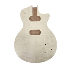New Guitar Body Mahogany wood Flame Maple Veneer Set in Heel HH pickups
