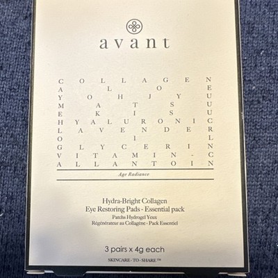 Avant Hydra-Bright Eye Restoring Pads 3 Pairs Collagen Hyaluronic Acid Hydrating