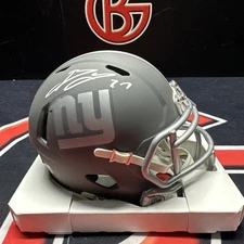 Brandon Jacobs Autographed New York Giants Signed Slate Mini Helmet Beckett BAS