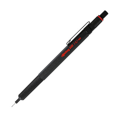 Rotring 600 Full-Metal Body 0.7Mm Mechanical Pencil Black For Precise
