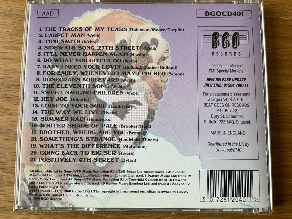 Johnny Rivers CD Rewind & Realization BGOCD401 BGO Records 2 Albums On One CD Foto 3 de 4