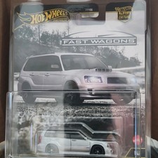 Hot Wheels Subaru Forester STI 1:64 Diecast Car Silver Black Fast Wagons Series