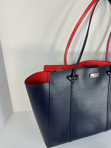 Kate Spade Navy Large Arbour Hill Elodie Leather Shopping Tote Bag - Picture 3 of 21