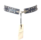 K82) TWENTY & TWELVE by s. Miller designer belt studded belt leather size L New