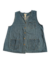 Vintage VENICE BLUES Women Jean Denim Vest 100% Cotton Made In USA Size 2X