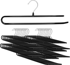 Reston Lloyd Set of 50 Black Steel Pant Hangers with Rotating Hook  Anti-Slip