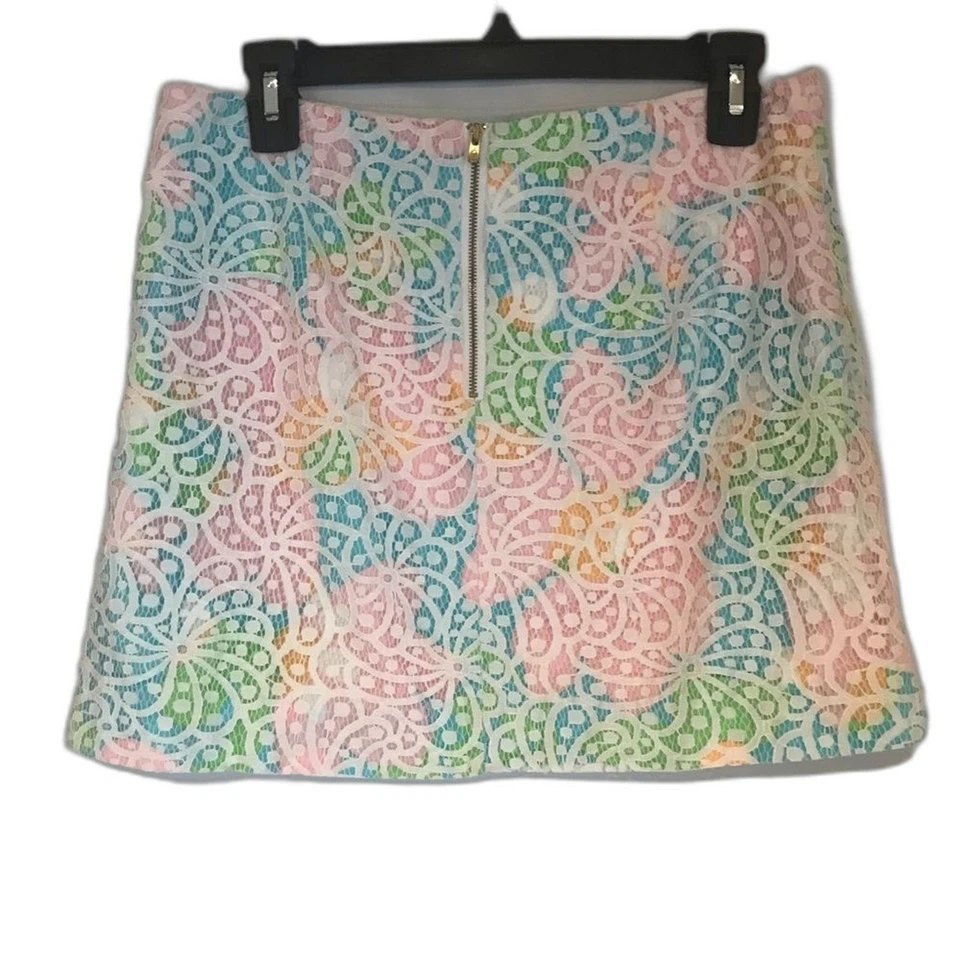 Minifalda Lilly Pulitzer Tate para mujer talla pequeña Sailsbury Resort superposición de encaje Foto 4 de 4