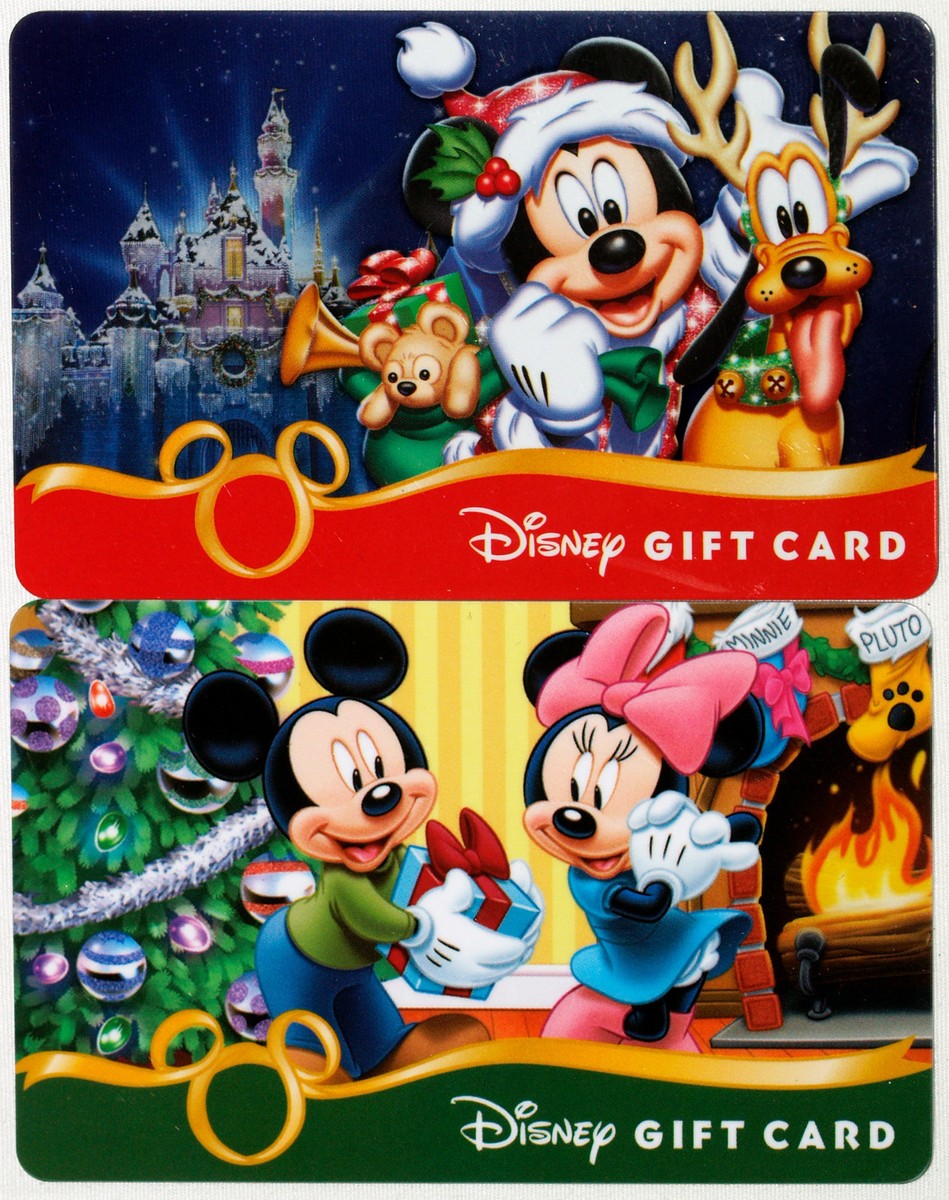 2 Disney Christmas Gift Cards 2013 Mickey, Minnie, & Pluto