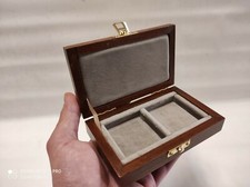 Pouch For Ancient Coins Medals 2 Slots 50X50 Mm In Velvet DOVE Handmade