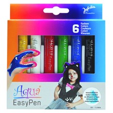 6x AQUA EASY PEN BUNT Karneval Schminke Farbe Stift Farbstift Clown Kostüm Party