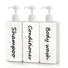 Set of 3 Shampoo and Conditioner Dispenser 21oz Refillable Body Wash Dispenser