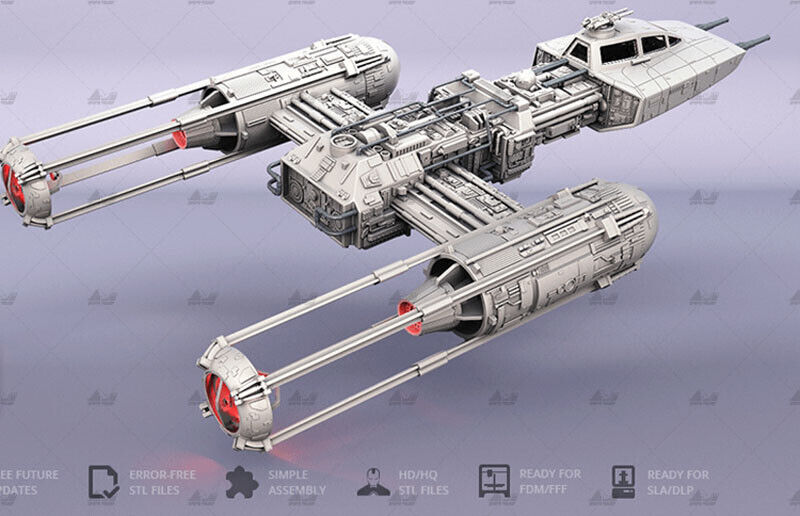 特撮 Star Wars Y-wing Fighter & Pilot AWESOME Rebel Alliance Y-Wing Fighter Action Figure Vehicle