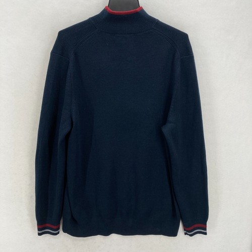 Brooks Brothers NetJets Merino Wool Quarter Zip Sweater Mens XL Navy Blue Preppy - Picture 11 of 11