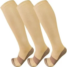 20-30mmHg Varicose Veins Nurse Circulation Graduated Copper Compression Socks