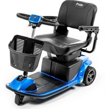 Pride Revo S66 3 Wheel Mobility Scooter-Blue-1 year labor warranty included