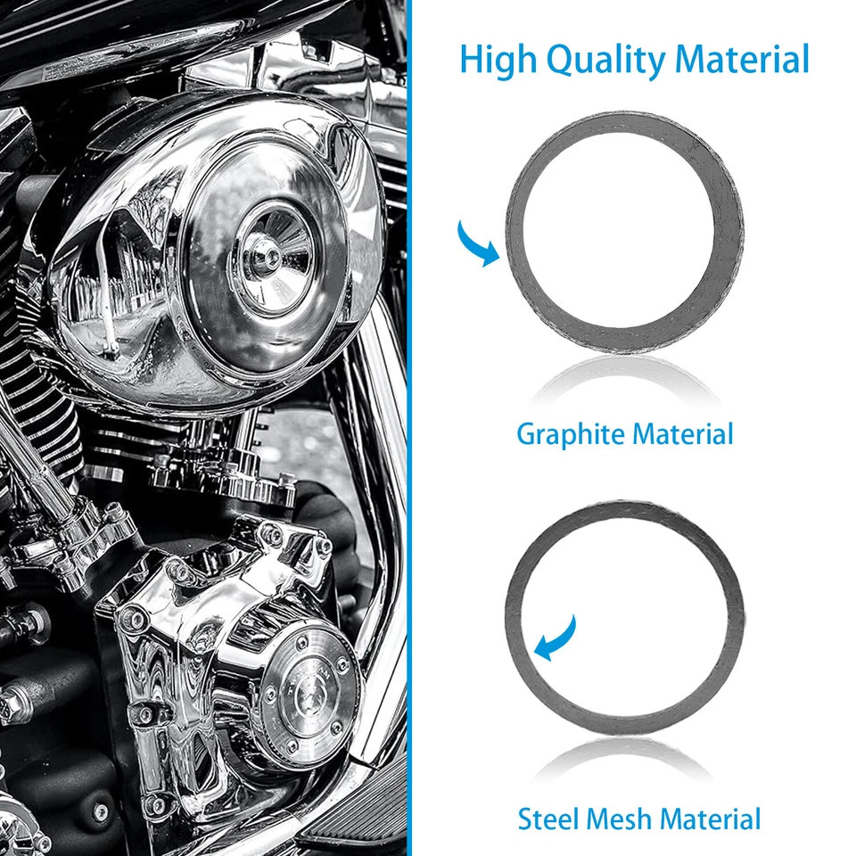Exhaust Port Gaskets For Harley Big Twin Softail Dyna Touring Sportster 1984-24 Foto 4 de 4