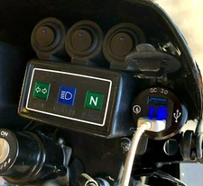 Yamaha TW200 12v USB / Voltmeter / Rocker Switch Mount Panel, 4 Sizes, No outlet