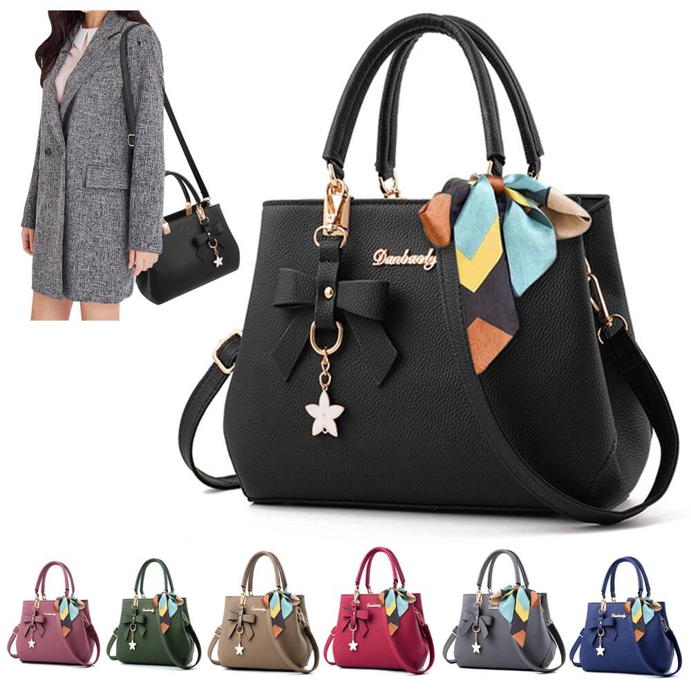 Women Handbags Fashion Hobo Bags Faux Leather Long Strap Shoulder Bag  Ladies Synthetic Medium Size Tote Bag Crossbody Bags with Tassel Black 