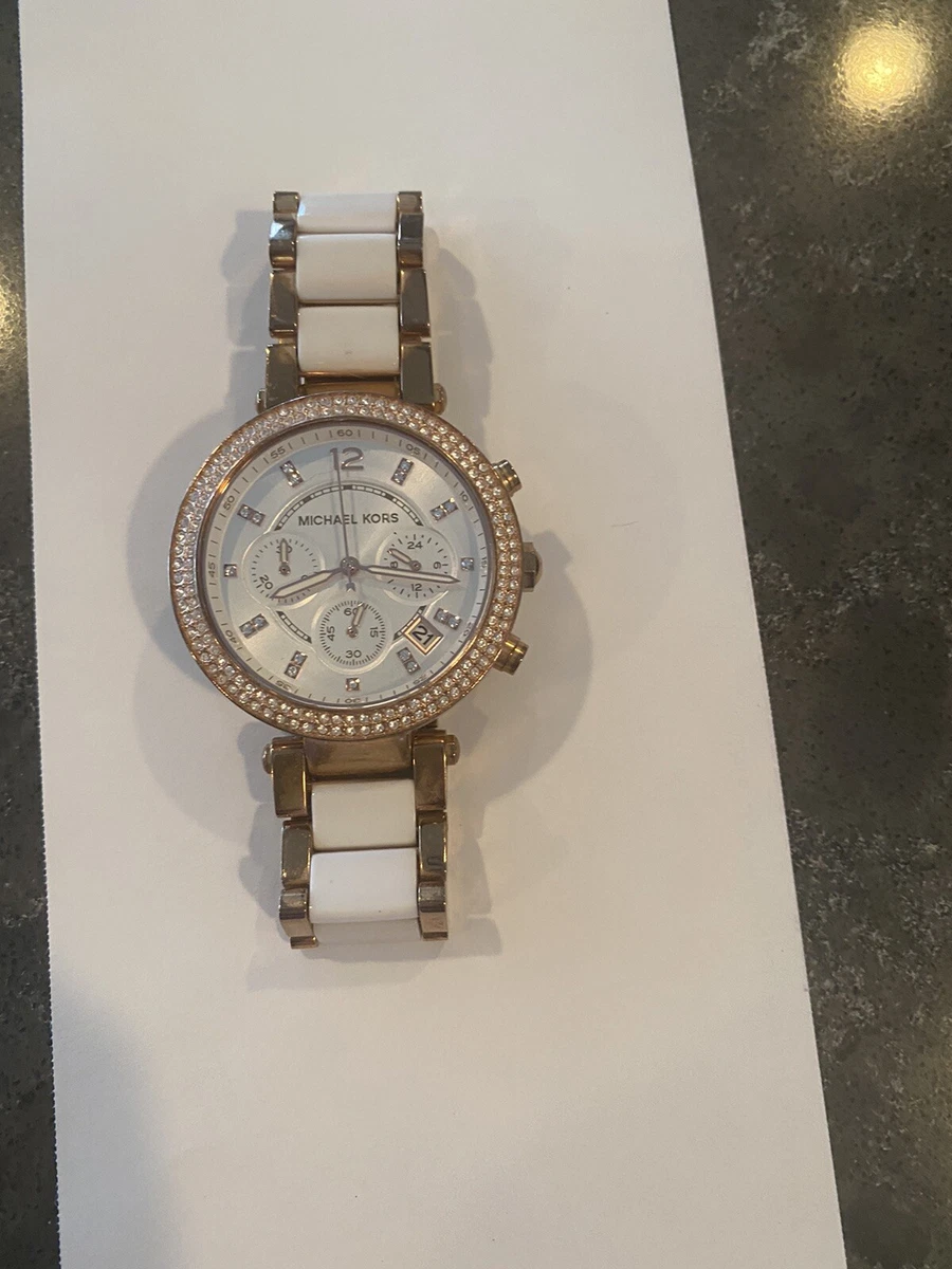 Michael Kors MK5774 Parker Chronograph Rose Gold & White Two Tone Women's Watch