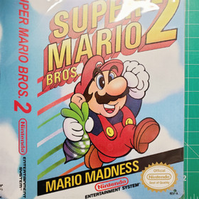 Super Mario Bros 2 box art cover 8x12 inch metal wall sign retro NES game room