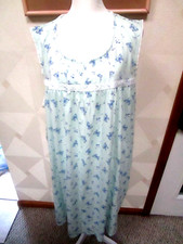 CROFT BARROW-MINT/NAVY-BUTTERFLIES-SLEEVELESS-SQUARE-NECK-NIGHTGOWN-SIZE-3X-NWT