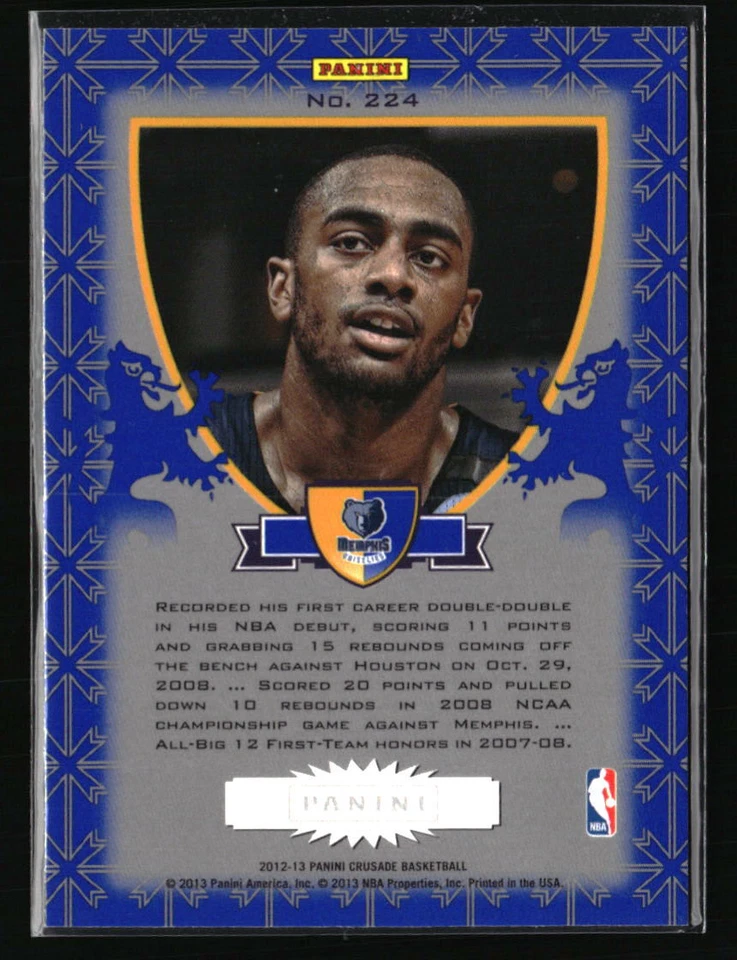 Darrell Arthur  2012 Panini Crusade #224 Basketball Card - Image 2 of 2