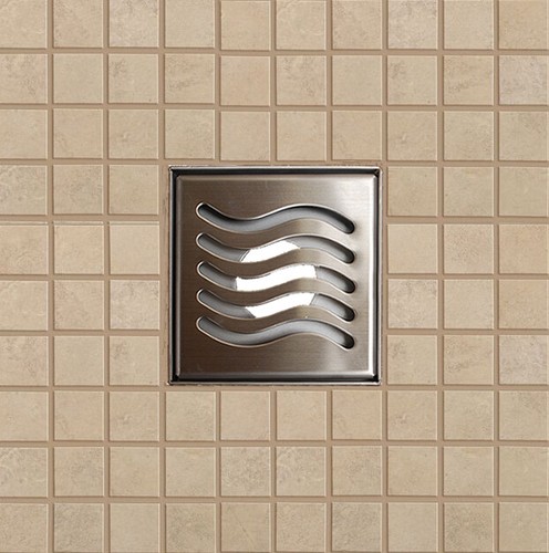 SereneDrains Square Shower complete ABS drain kit Stainless Steel Ocean Wave - Picture 7 of 13