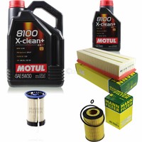 Mann Inspektionspaket 6L Motul 8100 X-Clean 5W-30 FüR Audi Q3 2.0 Tdi Quattro Vw
