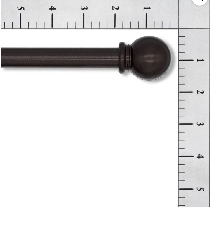 2- Vara de cortina de bola de bronze ajustável 48”-84” Mainstays bronze 5/8” nova - Imagem 2 de 4