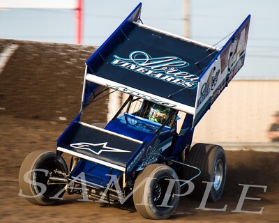 RICO ABREU #24 ABREU VINEYARDS SPRINT CAR RACING ON TRACK 8X10 GLOSSY PHOTO #7R