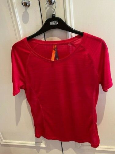 Zakti Activewear Step Up the Stamina Stripe Pink T-shirt, Size 14 NEW - Picture 1 of 4