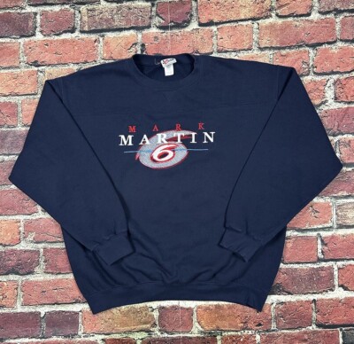 Vintage Chase Authentics Nascar Sweatshirt Mark Martin #6 Men s XL Navy Blue 90s
