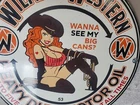 12in porcelain vintage original sign wilmas western 1953