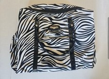 Kathy Van Zeeland Black White Zebra Travel Bag