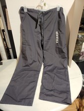 Cherokee Pants Womens Large Gray Cargo Straight Leg Scrub Uniform NWT