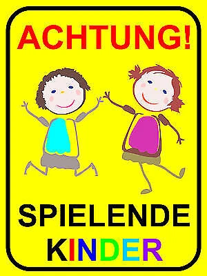 EASYDRUCK24.DE Schild "Achtung spielende Kinder", Warnhinweis, langsam fahren, 40 x 60cm Art 65