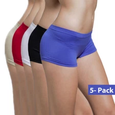  5-Pack Women's Seamless Spandex Boyshort Underskirt Pant Short Leggings