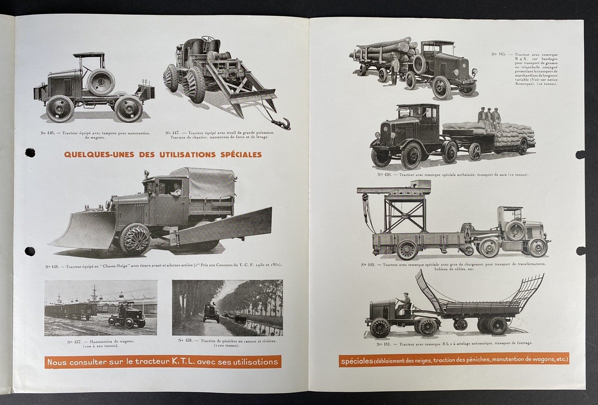 Brochure Tracteur Routier LATIL type « KTL » à 4 Roues Motrices  