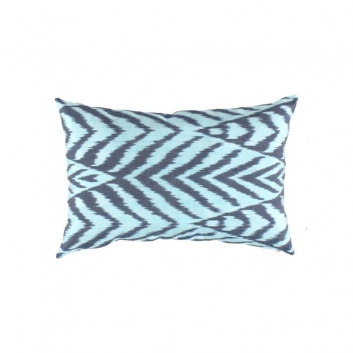 TI 263 Turkish Blue & White Silk Pillow Ikat 16'' X 24'' eBay