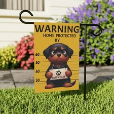 Rottweiler Garden Banner, Cute Dog Decor, Pet Lover Gift, Outdoor Flag, Home.
