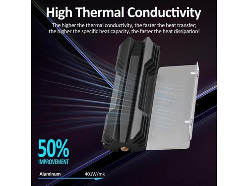 Aluminum M.2 2280 SSD Heatsinks with Thermal Pad and Cooper Pipe For M.2 2280 - Photo 2/5
