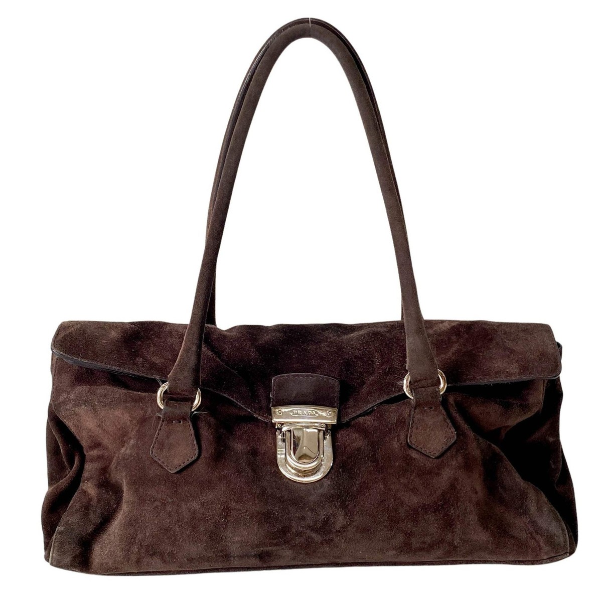 バッグ archive PRADA brown leather hand bag PRADA Archive Suede Brown Shoulder Bag | eBay