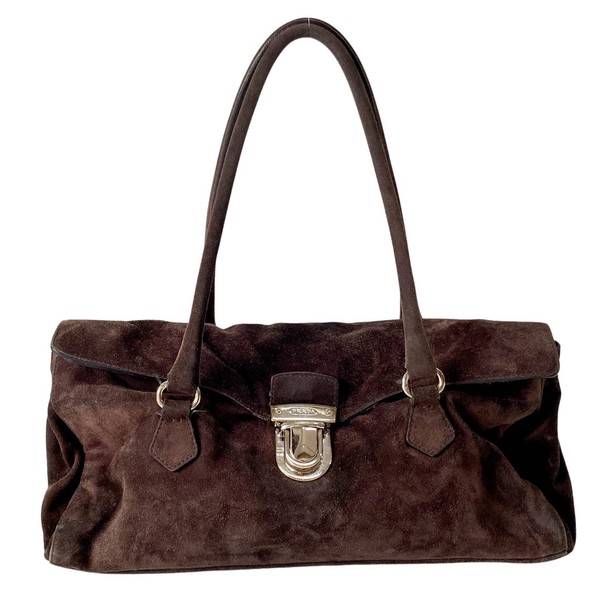 PRADA Archive Suede Brown Shoulder Bag