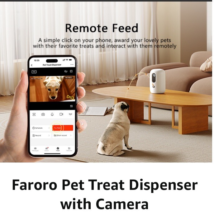 Pet Camera with Treat Dispenser, 5G WiFi Dog Camera with Speaker, Surveillance -
