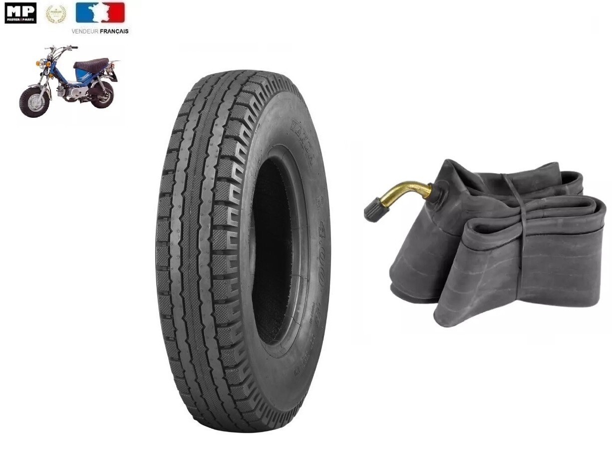 Pneu 4.00 8 pouces avec chambre à air pour mini moto Yamaha Chappy LB50