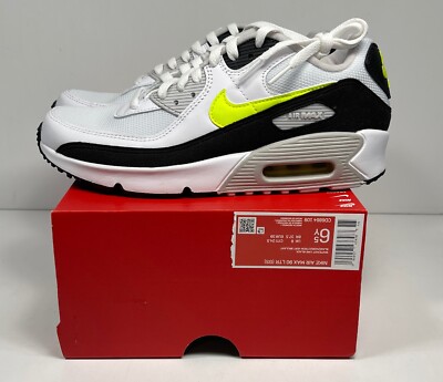 NIKE Air Max 90 LTR GS 'White Hot Lime' CD6864 109 6.5 Y