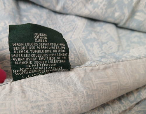 Ralph Lauren INDOCHINE PAGODA Queen Flat Sheet-Blue-White Trim-1995-2 Available - Picture 12 of 14