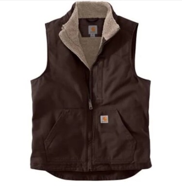 トップス carhartt canvas fleece lined work vest CARHARTT Sherpa Lined Vest Brown Kacey Dutton Ranch XL Canvas Work